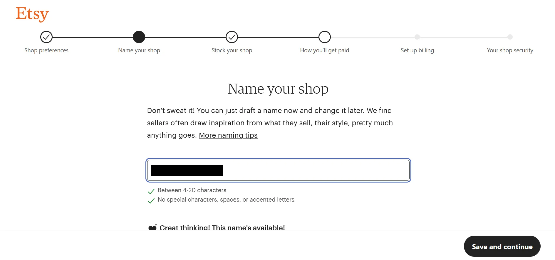 Setting Up Etsy Store